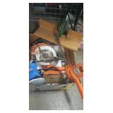 Box Lot Of Assorted Electric Power Tools & More