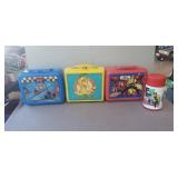 (3) Plastic Lunchboxs & (1) Thermos