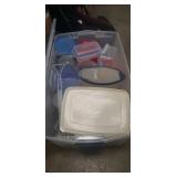 (1) Large Plastic Storage Container w/ Lid &