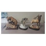 (3) Procelain Animal Figurines
