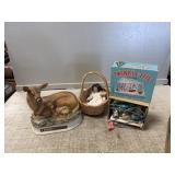 Hoffman Deer Decanter, Vtg Twinkle-Lite Scene, &