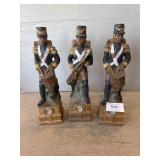 3 Vtg Italian Wine Soldier Decanters