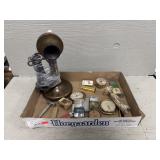 Antique Phone, Time Pieces, Lighters, etc