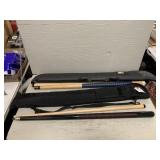 2 Pool Cues w/Bags