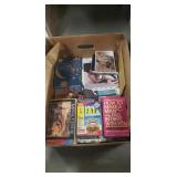 Box Lot Of Assorted Books, Albums, Board Game &
