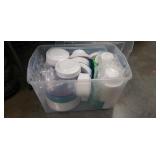 Box Lot Of Assorted Plasticware,Styrofoam