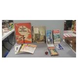 Tray Lot Of Assorted Vintage Paper Road Maps,