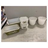 Vtg Pyrex Dish Set, Fire King Hobnail Dishes