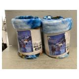 2 New Plush Throw Blankets