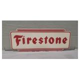 (1) Vintage Metal "Firestone" Sign (12.5"×5")