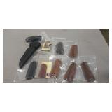 Assorted Pistol Grips & (1) Knife Leather Sheath