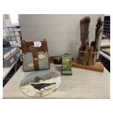Painted Saw Blade, Matchbook Holder, & More
