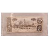 (1) 1864 $20 Bill From The Confederate States