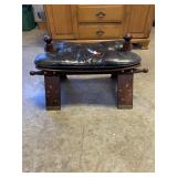 Vintage Leather Camel Stool w/Brass Inlay Vintage Leather Camel Stool w/Brass Inlay