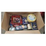 Box Lot Of Assorted Tins Box Lot Of Assorted Tins