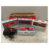 Union Pacific Locomotive, (4) Model Train Cars Union Pacific Locomotive, (4) Model Train Cars