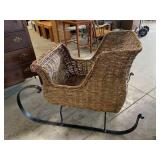 Metal and Wicker Outdoor Sleigh Metal and Wicker Outdoor Sleigh