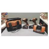 RIDGID 18V Cordless Impact Wrench, Drill, (2) RIDGID 18V Cordless Impact Wrench, Drill, (2)