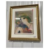 Barbara A. Wood Signed �Woman With Flowers� Print Barbara A. Wood Signed �Woman With Flowers� Print