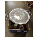 Box Lot With Aluminum Tray, Silverplate Box Lot With Aluminum Tray, Silverplate