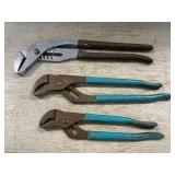 (3) Groove Joint Pliers, (1) Craftsman (3) Groove Joint Pliers, (1) Craftsman