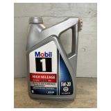 5 Quart Jug Of Mobil 5W-20 High Mileage Motor Oil 5 Quart Jug Of Mobil 5W-20 High Mileage Motor Oil