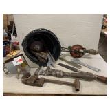 Bucket Full Of Hand Tools, Vise Bucket Full Of Hand Tools, Vise