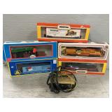 (2) Locomotives, (3) Model Train Cars (2) Locomotives, (3) Model Train Cars