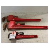 (3) Heavy Duty Pipe Wrenches (3) Heavy Duty Pipe Wrenches