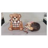 Teddy Bear Cookie Jar, Dog Bowl & Doggie Teddy Bear Cookie Jar, Dog Bowl & Doggie