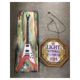 Beer Light, Guitar On Canvas Wall Art Beer Light, Guitar On Canvas Wall Art