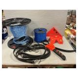 Box Lot With Levels, Strap Wrench, Bungee Cords Box Lot With Levels, Strap Wrench, Bungee Cords