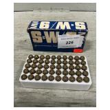 (50) Rounds Of 9mm Luger Hollow Point Ammo (50) Rounds Of 9mm Luger Hollow Point Ammo