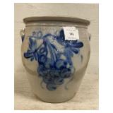 Cowden & Wilcox Blue Decorated Handled Crock Cowden & Wilcox Blue Decorated Handled Crock