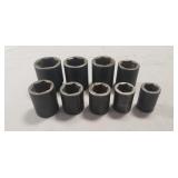 (9) Snap-On Sockets (1/2" Drive/Standard) (9) Snap-On Sockets (1/2" Drive/Standard)