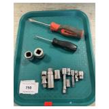 Assorted Snap-On Screwdrivers, Sockets Assorted Snap-On Screwdrivers, Sockets