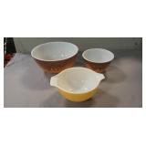 (3) Assorted Vintage Pyrex Bowls