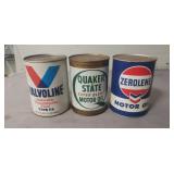(3) Vintage Quarts Of Oil (Full/Sealed)
