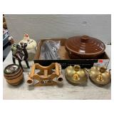 Box With Pottery Casserole, Stainless Flatware