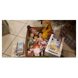 Box Lot Of Assorted Dolls, Toys & More
