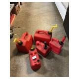 (5) Assorted Plastic Fuel Cans