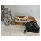 Box With Die-Cast Car, B.O. Lantern, Charger Base