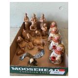 Box With Ceramic Nativity Figures, Angel.