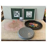 Vintage Wall Art, Handpainted Tray