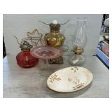 Electric Lamp Base, Oil Lamp & Parts;Compote,