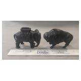 (2) Cast Iron Banks (Elephant & Buffalo)