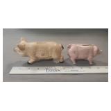 (2) Cast Iron Piggy Banks
