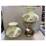 Oil Lamp Style Electric Lamp W/Extra Shade