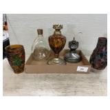 Oil Lamp Parts, Vintage Bottle