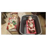(2) Santa Clause Cookie Jars, (5) Assorted